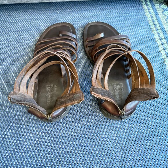 Mercanti Fiorentini Brown Leather Gladiator Sandals Men’s 10 - Pre-owned - Picture 11 of 15